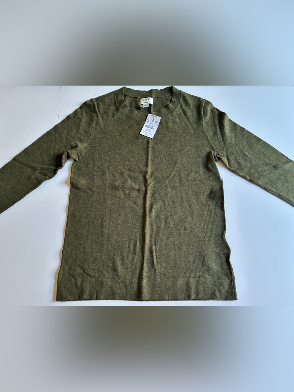 J. Crew Factory Women’s Olive Green 100% cotton Teddie sweater.XS.NWT.